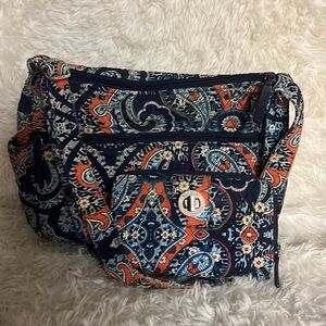 Vera Bradley orange and blue purse and wallet.